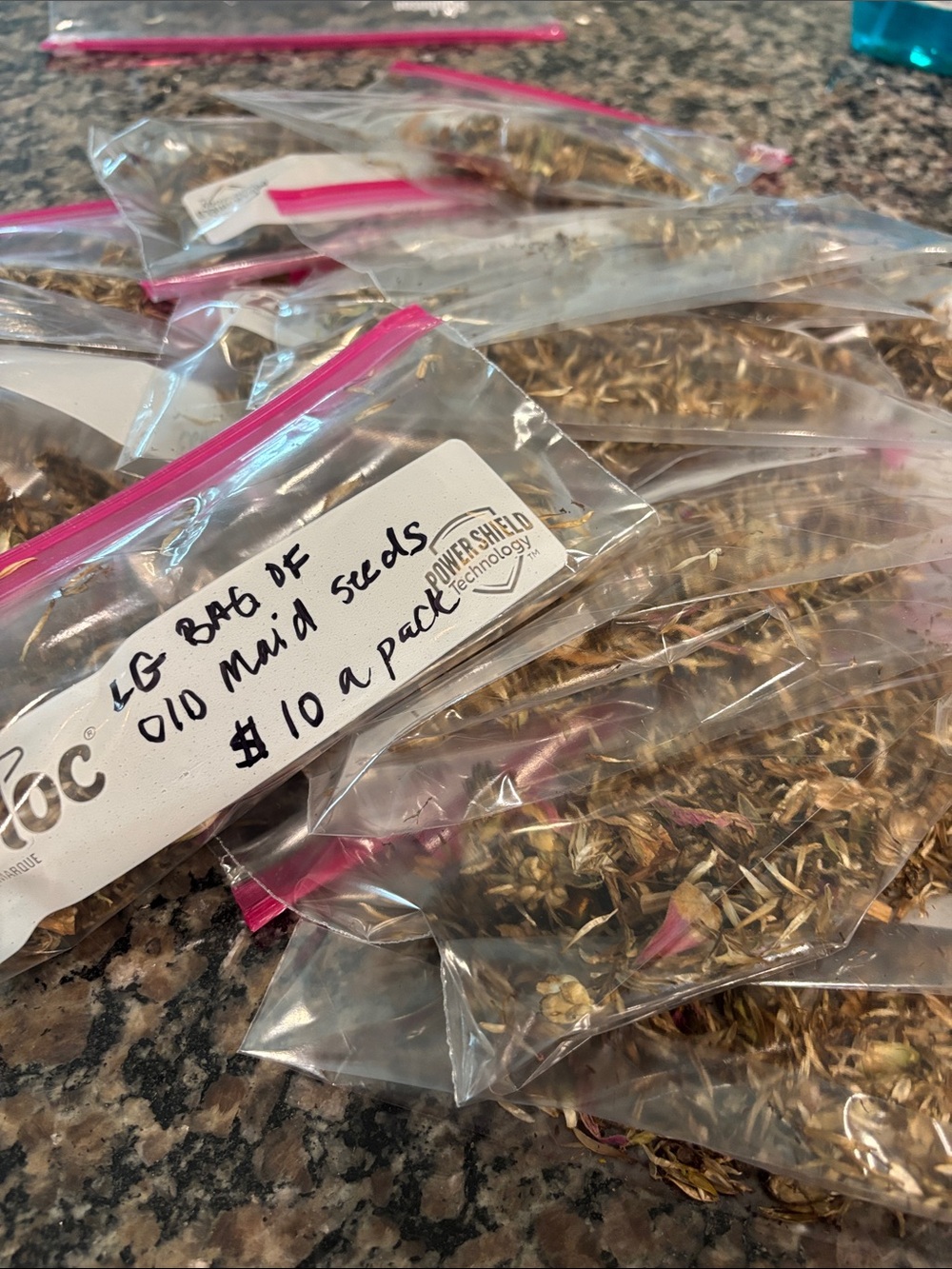 Old maid seeds a baggie full fresh from the flowe not store bought will grow